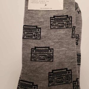 Sockopath men’s dress socks with retro boom box